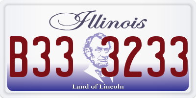 IL license plate B333233