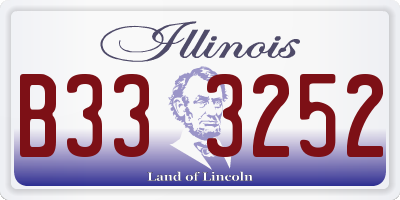 IL license plate B333252