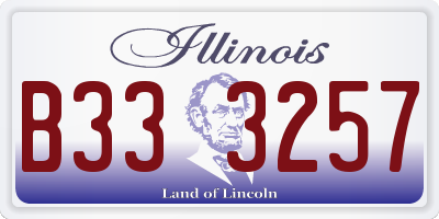 IL license plate B333257