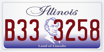 IL license plate B333258