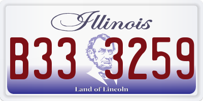 IL license plate B333259