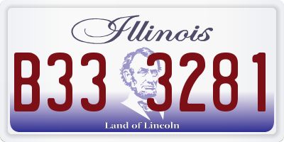 IL license plate B333281