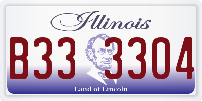 IL license plate B333304
