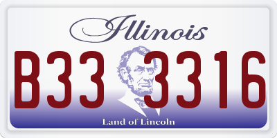 IL license plate B333316