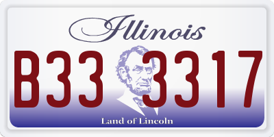 IL license plate B333317