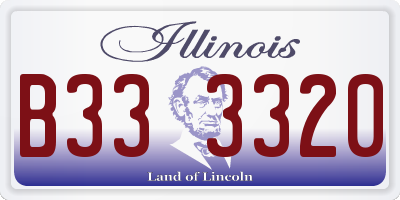 IL license plate B333320