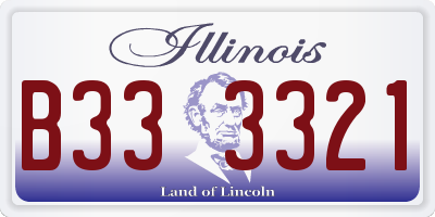 IL license plate B333321