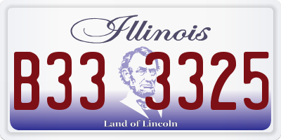 IL license plate B333325