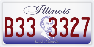 IL license plate B333327