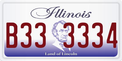 IL license plate B333334
