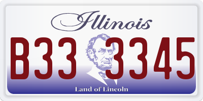 IL license plate B333345
