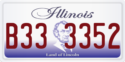 IL license plate B333352
