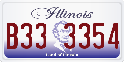 IL license plate B333354