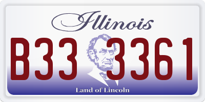 IL license plate B333361