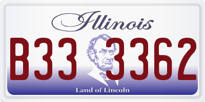 IL license plate B333362