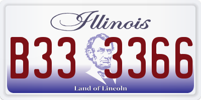 IL license plate B333366