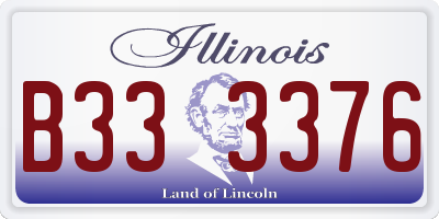 IL license plate B333376