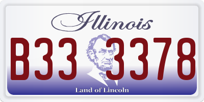 IL license plate B333378