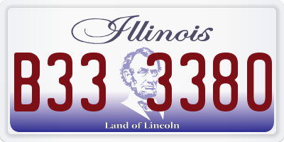 IL license plate B333380