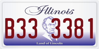 IL license plate B333381