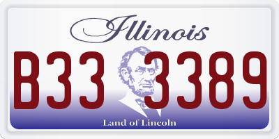 IL license plate B333389