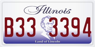 IL license plate B333394