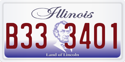 IL license plate B333401