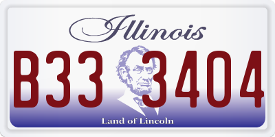 IL license plate B333404