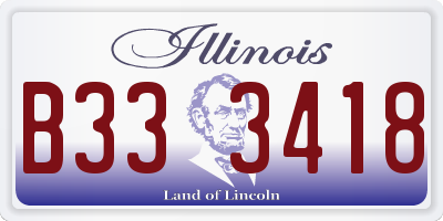 IL license plate B333418