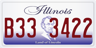 IL license plate B333422