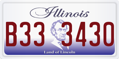 IL license plate B333430