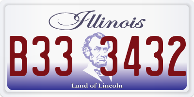 IL license plate B333432