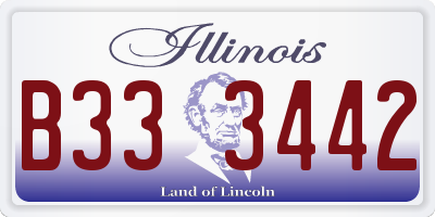 IL license plate B333442