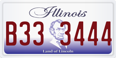 IL license plate B333444