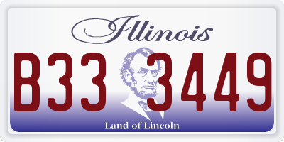 IL license plate B333449