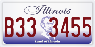 IL license plate B333455