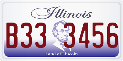 IL license plate B333456