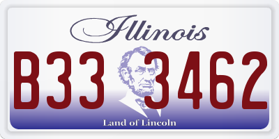 IL license plate B333462