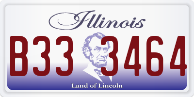 IL license plate B333464