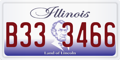 IL license plate B333466