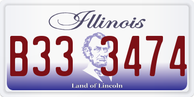 IL license plate B333474