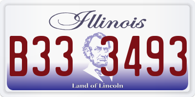IL license plate B333493