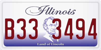 IL license plate B333494