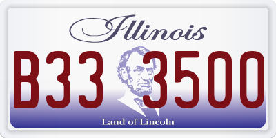 IL license plate B333500