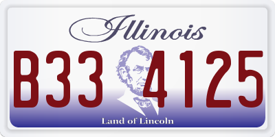IL license plate B334125