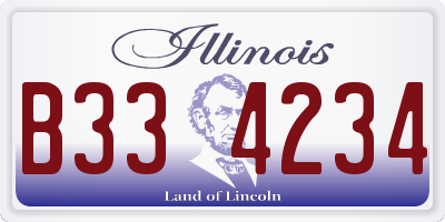 IL license plate B334234