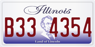 IL license plate B334354