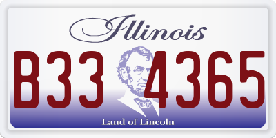 IL license plate B334365