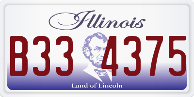 IL license plate B334375
