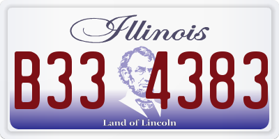 IL license plate B334383